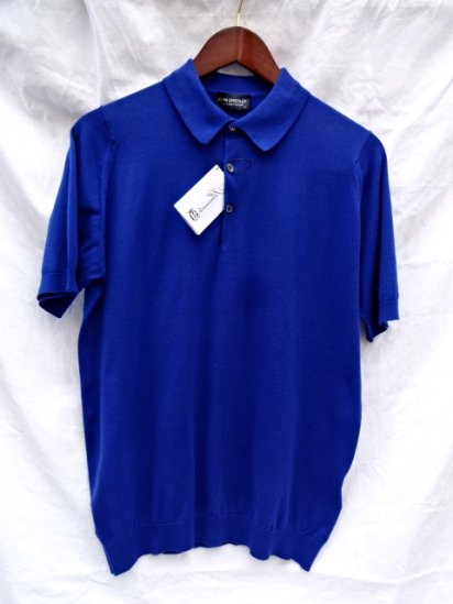 John Smedley S3798 Sea Island Cotton Polo Shirts Made in England Blue