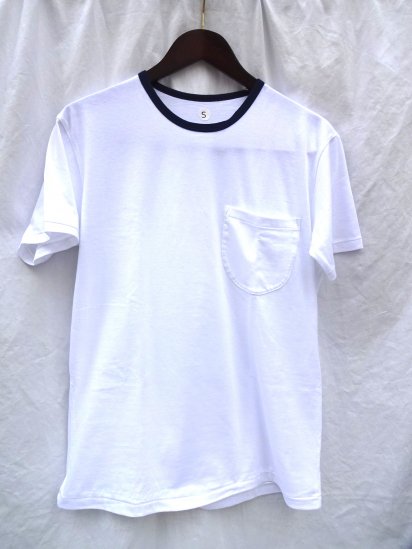 Made in Britain (Engaland/UK) Binder Crew Neck Ringer Tee with Pocket