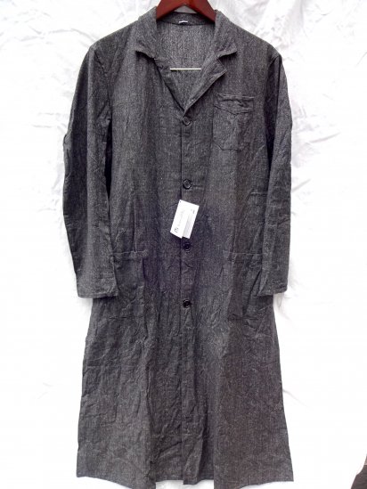 40's Vintage Dead Stock French Black Chambray Coat/48 - ILLMINATE