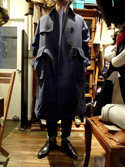 S.E.H KELLY Lancastrian Military Melton Trench Coat Made in