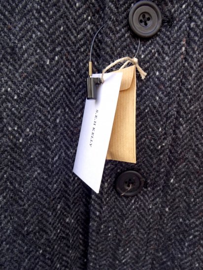 S.E.H KELLY Donegal Herringbone Balmacaan Coat Made in England