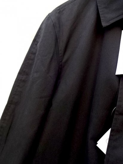 MARGARET HOWELL Ventile Fabric Balmacaan Coat Made in Italy Black 