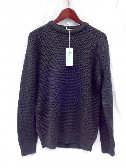 KILKEEL MOSS STITCH CREW NECK  MADE IN GREAT BRITAIN Black