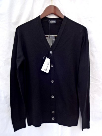 John Smedley Cavendish 24G Extra Fine Merino Wool Cardigan Made in England <br>Black