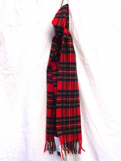 Johnstons RoyalSpeysaide Cashmere Muffler Made in Scotland Red/Green/Yellow