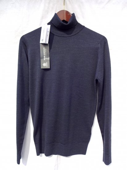 John Smedley Extra Fine Merino Wool Knit CHERWELL PULLOVER Made in England Charcoal