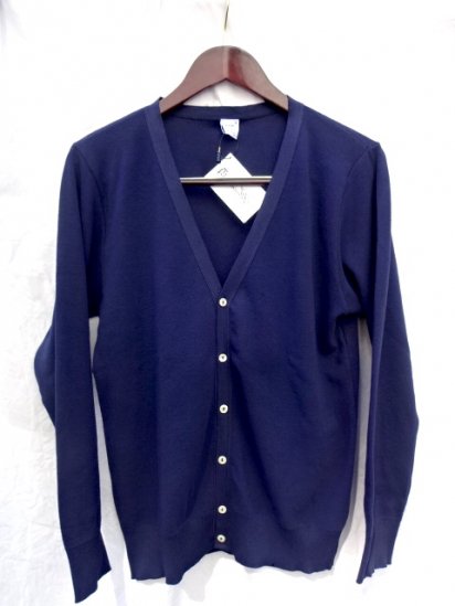 Gicipi Cotton Knit Cardigan Made in Italy Navy