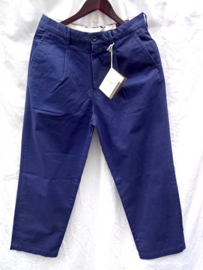 RICCARDO METHA Cotton Twill 1Tac Trousers Made in Italy Navy