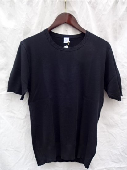 Gicipi Cotton Knit Tee MADE IN ITALY <BR> Black