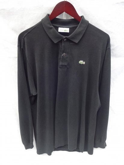 80's Vintage Made in France Lacoste L/S Polo Shirts Black / 23