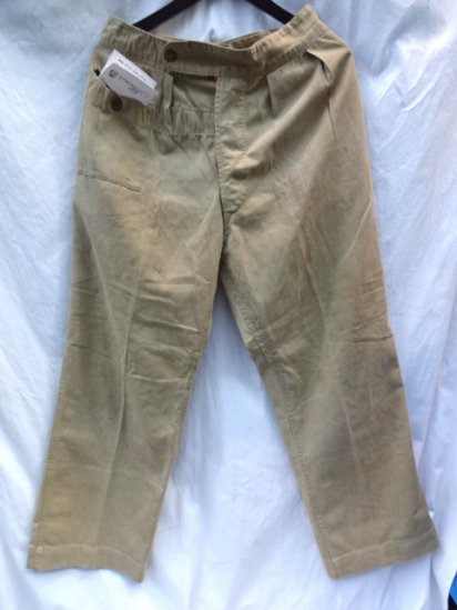 40's Vintage British Indian Army Khaki Drill Trousers Khaki