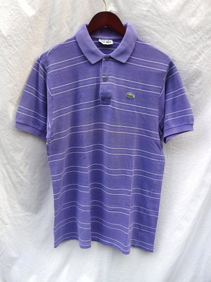 80's Vintage Made in France Lacoste Polo Shirts Purple Boader / 47