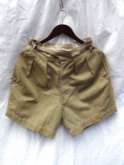40's Vintage British Army Khaki Drill Shorts Khaki / 6