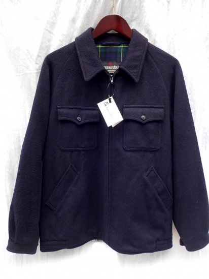 Vintage INVERTERE Moorbrook Wool Blouson <BR> MADE IN ENGLAND Mint Condition Navy