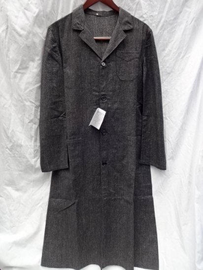 40's Vintage Dead Stock French Black Chambray Coat / 2