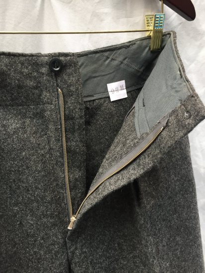 60's Vintage Dead Stock Danish Army Wool Trousers Gray - ILLMINATE