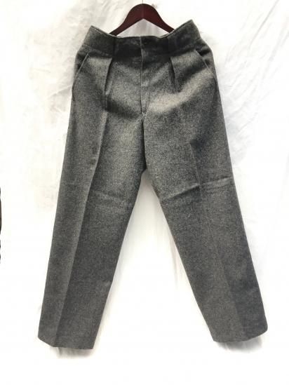 60's Vintage Dead Stock Danish Army Wool Trousers Button Front