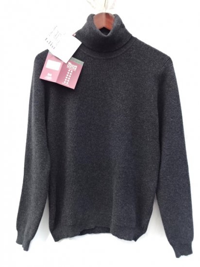 WILLIAM LOCKIE Made in SCOTLAND Cashmere 100 Turtle Neck Sweater for ILLMINATE<BR>Charcoal