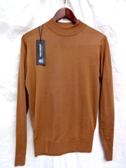 John Smedley Extra Fine Merino Wool Knit HARCOURT PULLOVER Made in England Camel