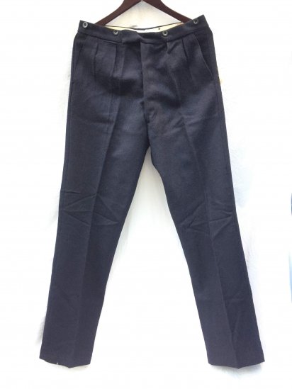 40-50's Vintage Dead Stock Work ( GPO ? ) Wool Trousers Dark Navy ...