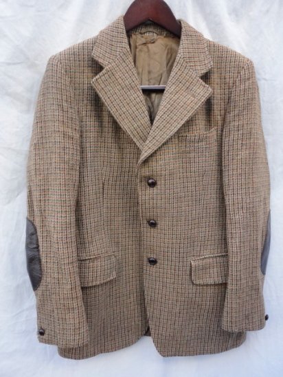 60's Vintage Dunn & Co Tweed Jacket Beige Check - ILLMINATE