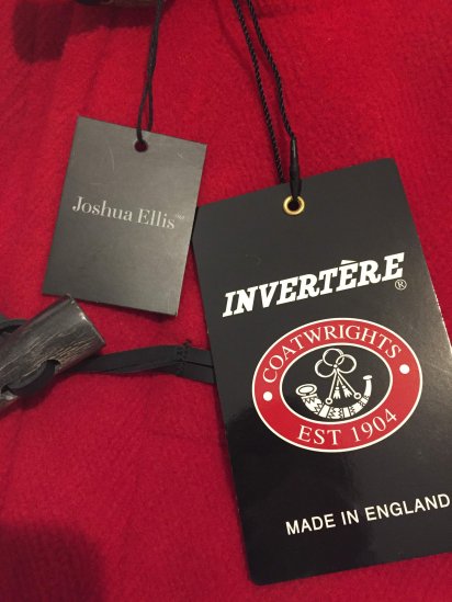 INVERTERE x Joshua Ellis Long Length Duffle Coat Made in England Red<BR>SPECIAL PRICE!!