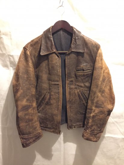 40-50's Vintage Leather Jacket<BR>SPECIAL PRICE!! 14,800 + Tax