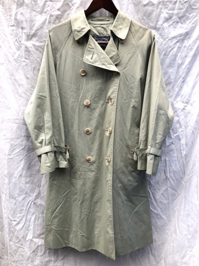 80's Vintage Burberry's W's One Panel Sleeve Double Breasted Coat Made in England Mint Green