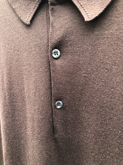 John Smedley Sea Island Cotton Knit 30G Long Sleeve Polo Shirts