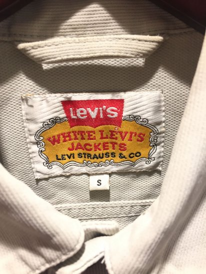 90's OLD Levi's WHITE TAB 70500 Pique Jacket Made in Italy Ivory 