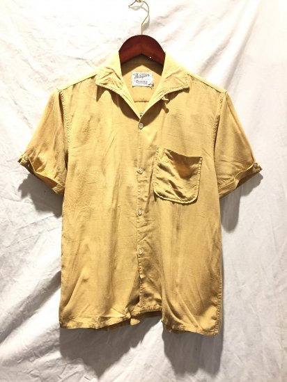 50s ~ 60's Vintage CAMPUS Italian Collar Shirts Yellow