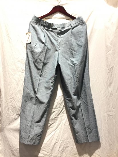 70s ~ 80's Vintage Dead Stock Trousers Made in Italy Italian Blue