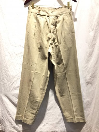 40s ~ 50's Vintage British Army ? Khaki Drill Trousers Mint Condition Khaki / 2