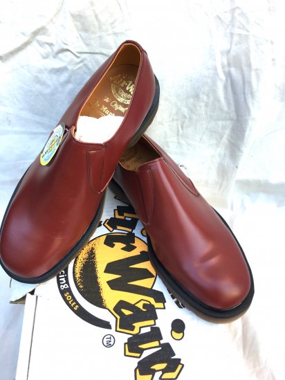 70s ~ 80'sVintage Dead Stock Dr Martens SLIP ON Gusset Shoes Cherry Red / 13