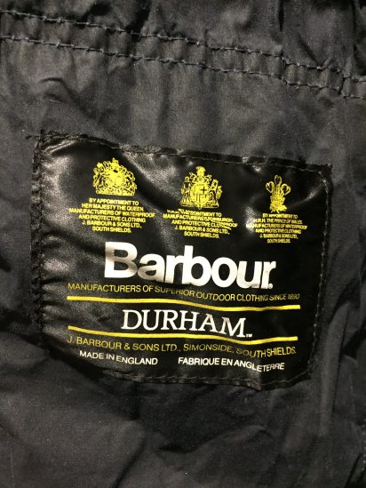 3 Crest Vintage Barbour UNLINED DURHAM Made in England Good