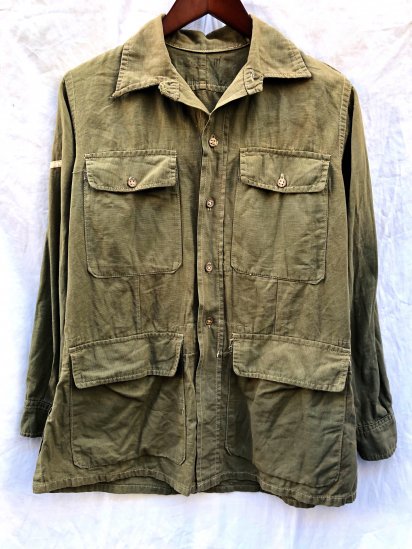 40s Vintage British Indian Army Bush Jacket Olive / 1