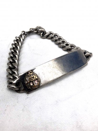 40's ~ 50's Vintage US Navy Silver ID Bracelet Silver - ILLMINATE