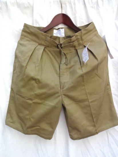 ~ 80's Vintage Dead Stock Command Australia Re-product West Belted Shorts Khaki