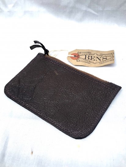 ENS LEATHER GOODS.CO Zip Top Medium Pouch with USN G-1 Goat Skin Leather & Vintage Lightning Zip / 2