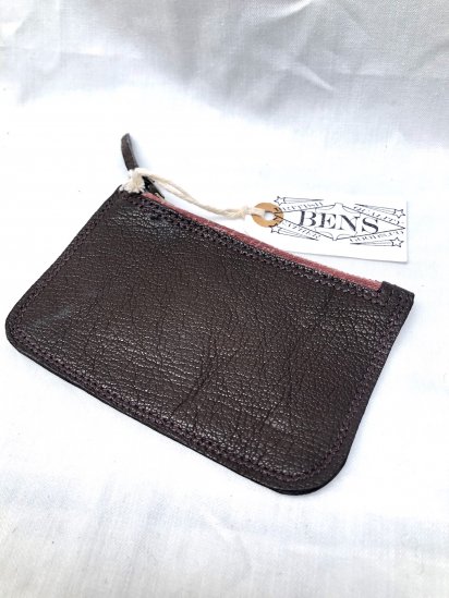 BENS LEATHER GOODS.CO Zip Top Medium Pouch with USN G-1 Goat Skin Leather & Vintage KG Zip / 5