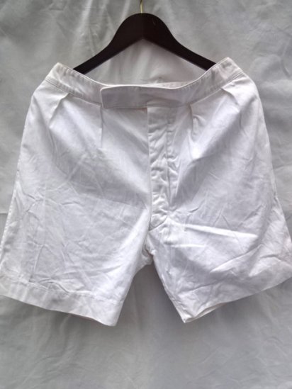 70's ~ Vintage Royal Navy White Drill Shorts Good Price White / 7