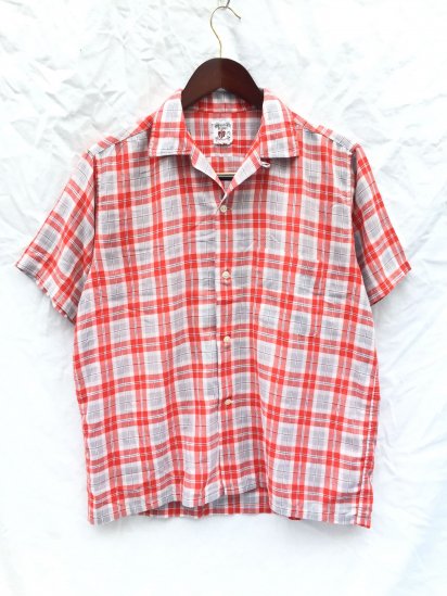 60's ~ 70's Vintage Leisure Shirts Red x Grey / 12