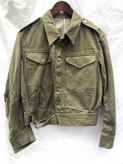 50's Vintage Dead Stock British Army Battle Dress Uniform Green Denim Jacket Green 7