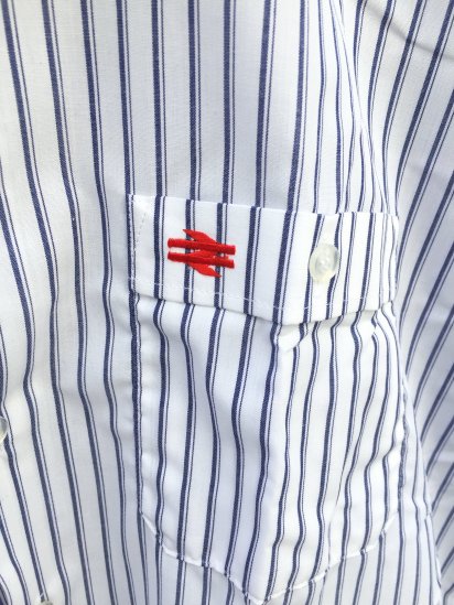 90's Dead Stock British Railway Shirts White x Navy Stripe / 1 ...