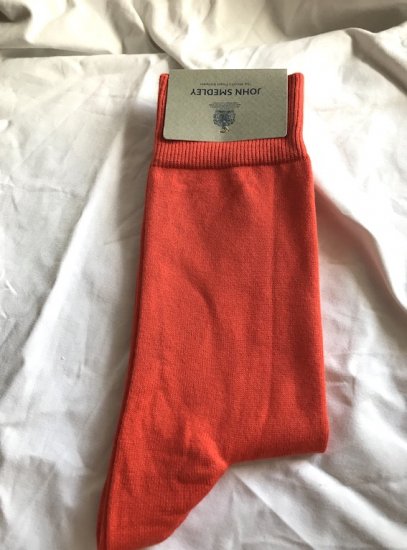 John Smedley Cotton Socks Made in England Orange