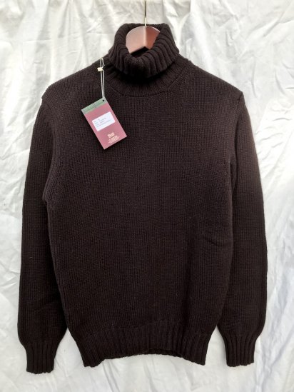 WILLIAM LOCKIE Made in SCOTLAND Super Geelong Lambs Wool Turtle Neck for ILLMINATE Brown