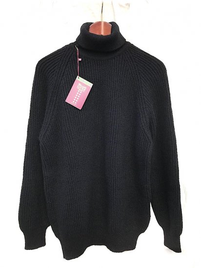 WILLIAM LOCKIE MADE IN SCOTLAND 2 Ply Lambs Wool 100 Turtle Neck Sweater for ILLMINATE Black