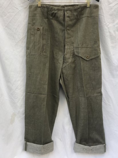 50's Vintage Dead Stock British Army Ovewalls Green Denim Trousers ...