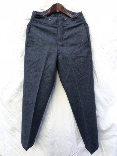 1949 Dated 40's Vintage Dead Stock RAF (Royal Air Force) Wool Trousers Blue Grey / 1