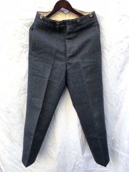 40's Vintage RAF (Royal Air Force) Wool Trousers Blue Grey / 4